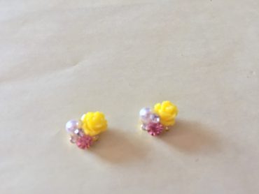 3D Yellow Rose Pearl Cluster Gold Mount 3D Yellow Rose Pearl Cluster Gold Mount