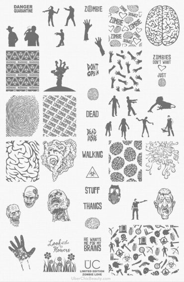 Zombie Love-01 – UberChic Nail Stamping Plate Zombie Love-01 – UberChic Nail Stamping Plate