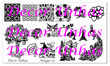 Decor Unhas Amigas 01 Stamping Plate *NEW... Decor Unhas Amigas 01 Stamping Plate *NEW...