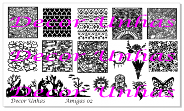 Decor Unhas Amigas 02 Stamping Plate *NEW... Decor Unhas Amigas 02 Stamping Plate *NEW...