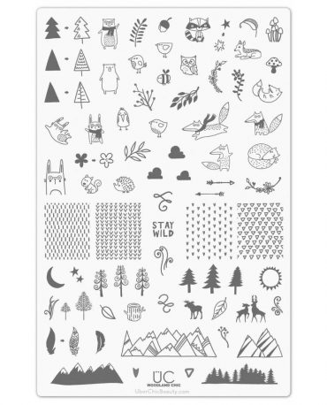 Woodland Chic – UberChic Nail Stamping Plate Woodland Chic – UberChic Nail Stamping Plate